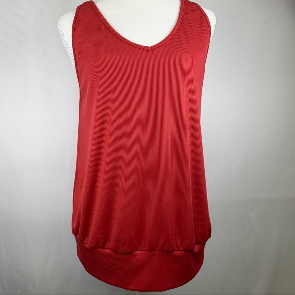 Women's Red Tank Undershirt Silky Soft Red Size Large